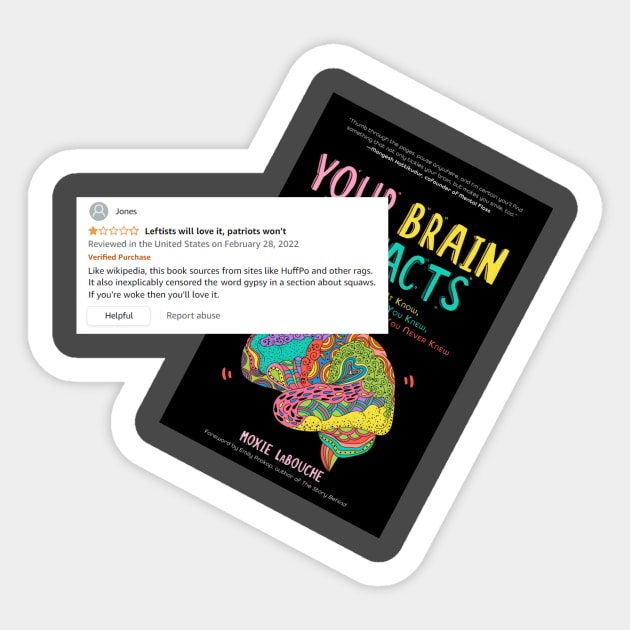 Bad book review for Your Brain On Facts Sticker by Your Brain On Facts